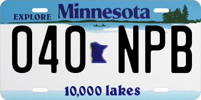 MN license plate 040NPB