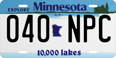 MN license plate 040NPC