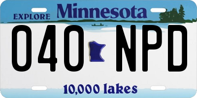 MN license plate 040NPD