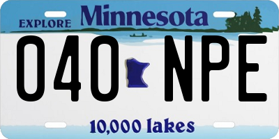 MN license plate 040NPE