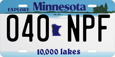 MN license plate 040NPF
