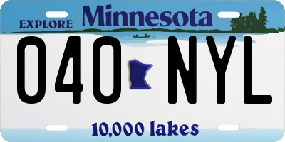 MN license plate 040NYL