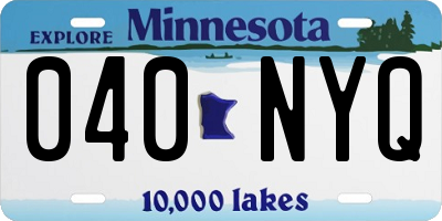 MN license plate 040NYQ