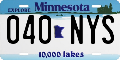 MN license plate 040NYS