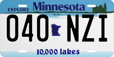 MN license plate 040NZI
