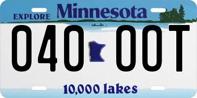 MN license plate 040OOT