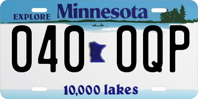 MN license plate 040OQP