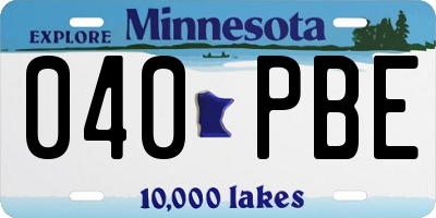 MN license plate 040PBE
