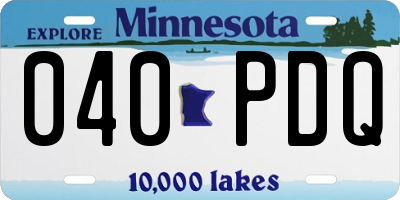 MN license plate 040PDQ