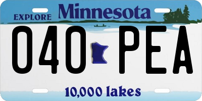 MN license plate 040PEA