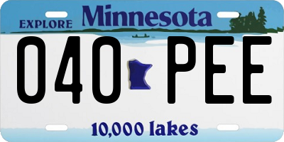 MN license plate 040PEE