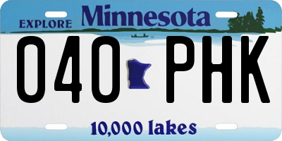 MN license plate 040PHK