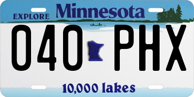 MN license plate 040PHX