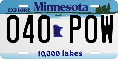 MN license plate 040POW
