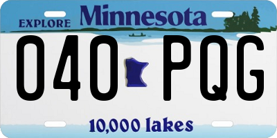 MN license plate 040PQG