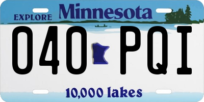 MN license plate 040PQI