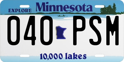 MN license plate 040PSM