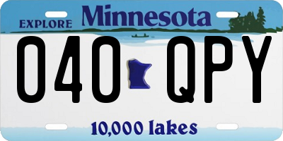 MN license plate 040QPY