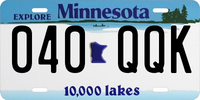 MN license plate 040QQK