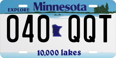 MN license plate 040QQT