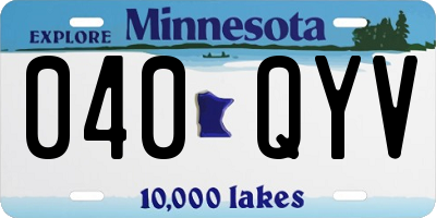 MN license plate 040QYV
