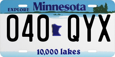 MN license plate 040QYX