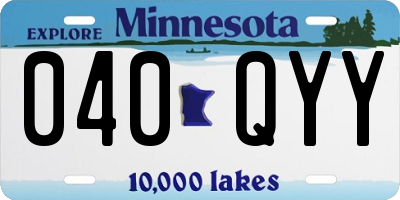MN license plate 040QYY