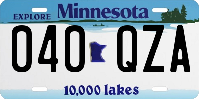 MN license plate 040QZA