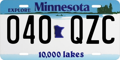 MN license plate 040QZC