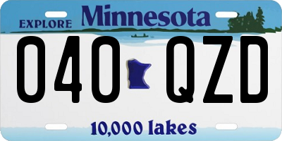 MN license plate 040QZD