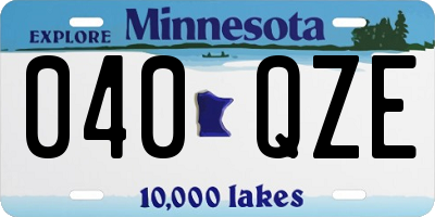 MN license plate 040QZE