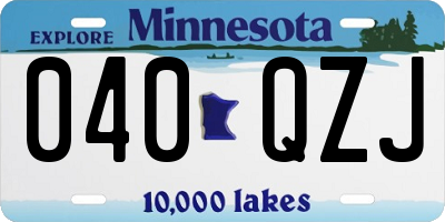 MN license plate 040QZJ