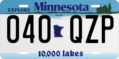 MN license plate 040QZP