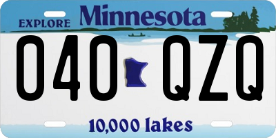 MN license plate 040QZQ