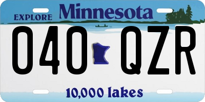 MN license plate 040QZR