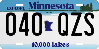 MN license plate 040QZS