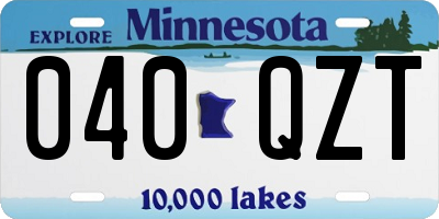 MN license plate 040QZT