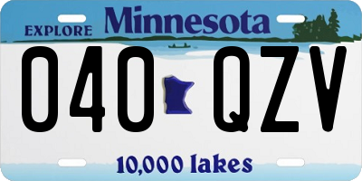 MN license plate 040QZV