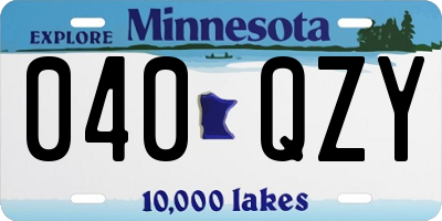 MN license plate 040QZY
