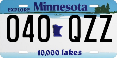 MN license plate 040QZZ