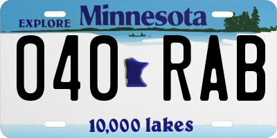 MN license plate 040RAB