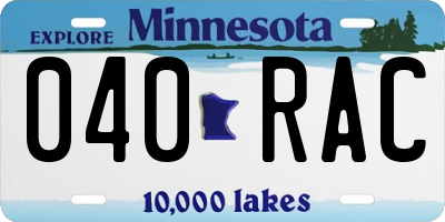 MN license plate 040RAC