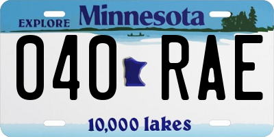 MN license plate 040RAE