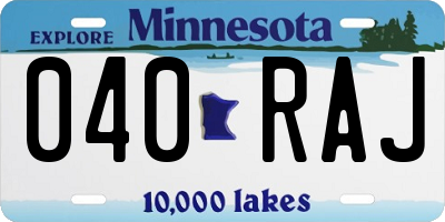 MN license plate 040RAJ