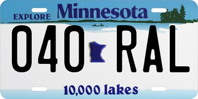 MN license plate 040RAL