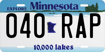 MN license plate 040RAP
