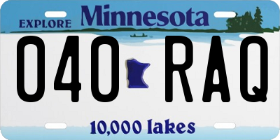 MN license plate 040RAQ
