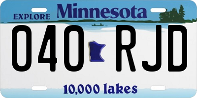 MN license plate 040RJD