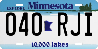 MN license plate 040RJI
