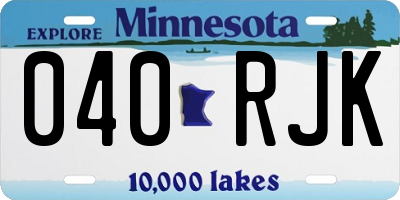 MN license plate 040RJK